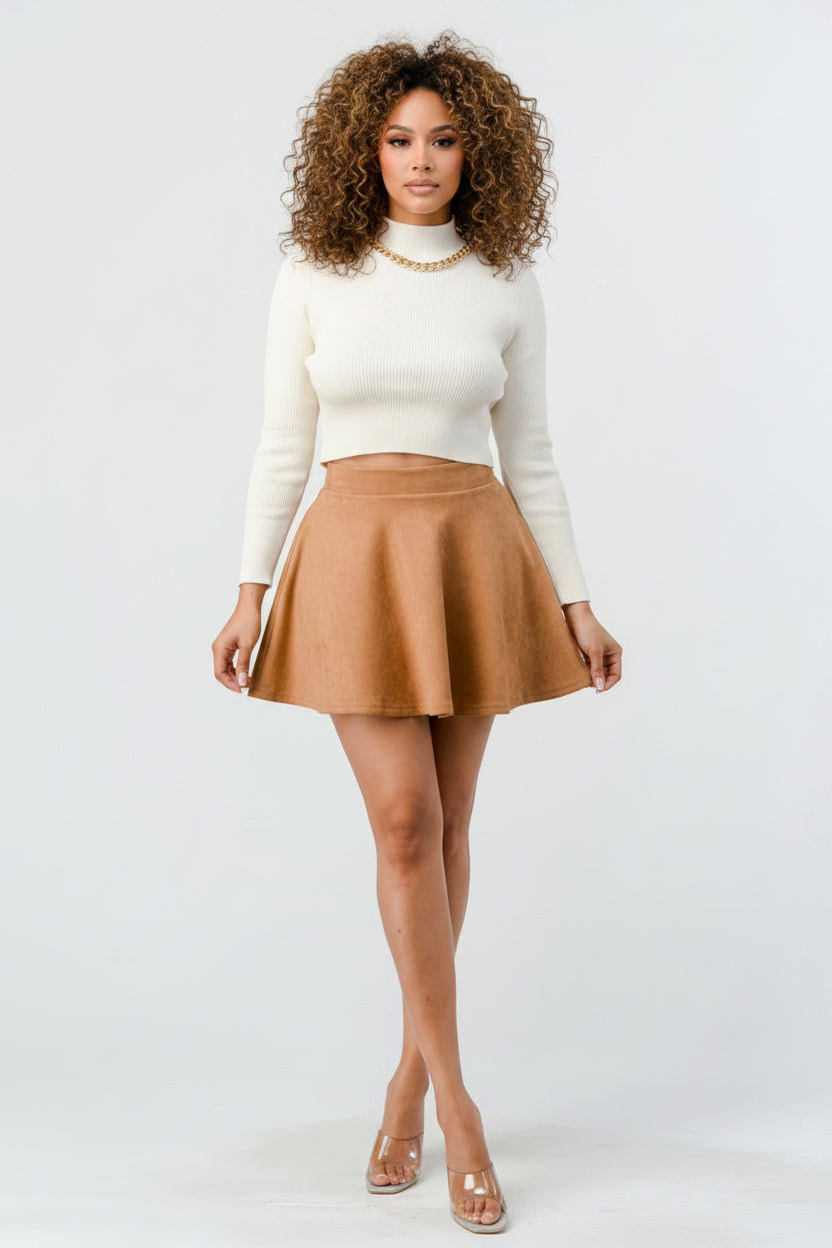 Velvet Skater-Mini Skirt