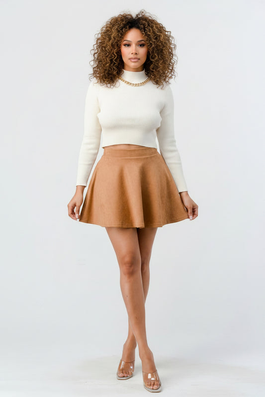Velvet Skater-Mini Skirt